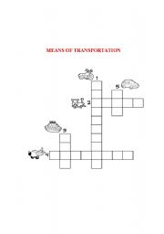 English Worksheet: Means of tranportation