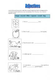 English Worksheet: Adjectives