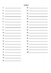 English Worksheet: Numers_Spelling