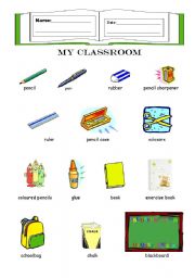 English Worksheet: Classroom