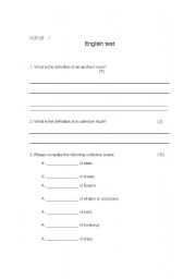 English worksheet: grade 5 test