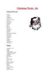 English Worksheet: Christmas words