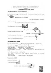 English worksheet: possessives