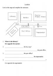 English worksheet: Preposition_Shops_Location