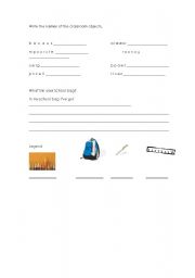 English Worksheet: Classroom objects