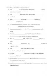 English Worksheet: past tenses