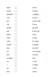 English worksheet: Vocabulary revising