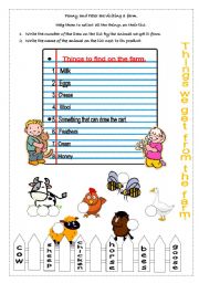 English Worksheet: Farm animals and their produce