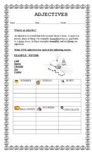 English Worksheet: Quick adjectives