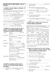 English Worksheet: EXAM ON  VERB  TENSES