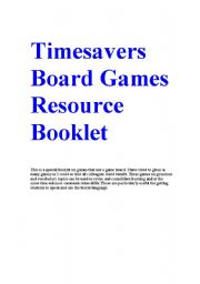 Timesavers Board Games Resource Booklet