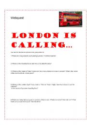 English Worksheet: Webquest (Internet Research activity) London is calling