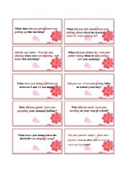 PAST CONTINUOUS SPEAKING CARDS / GAME 1 - ESL worksheet by orhanmazman