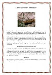 English Worksheet: Cherry Blossom Celebration