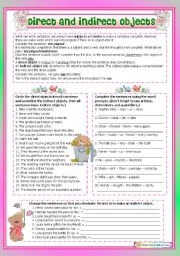 direct and indirect objects esl worksheet by maiagarri