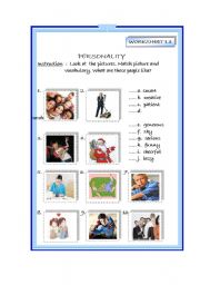 English Worksheet: personality