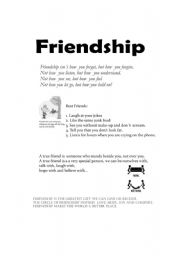 English worksheet: friendship