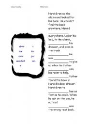 English worksheet: Simple Cloze reading