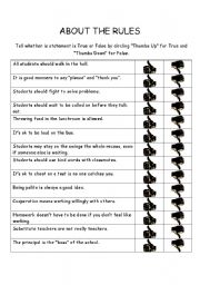 About the Rules - ESL worksheet by sakline