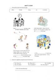 English Worksheet: Matts story