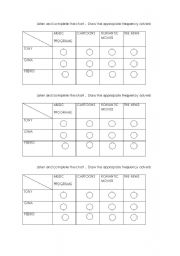 English worksheet: frequency
