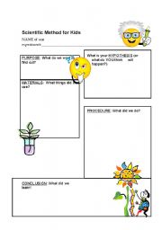 English Worksheet: Scientific Method for young children