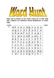 English Worksheet: Word hunt