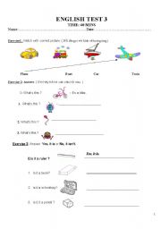 English Worksheet: Test for kids at ages 5-6