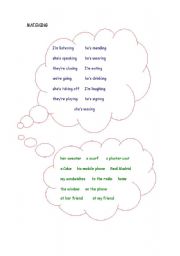 English worksheet: Matching activity - present continuous