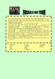English worksheet: Fossils on tour - The Rolling Stones
