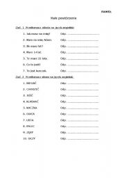 English worksheet: elementary test
