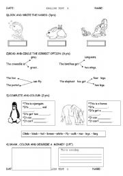 test on animals a& b 2 pages