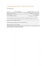 English Worksheet: Crazy story- teaching past and past continuous