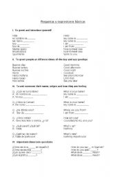 English worksheet: Basic Expressions Worksheet