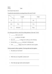 English Worksheet: was/were