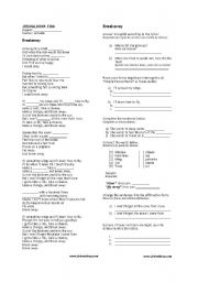 English Worksheet: Song Class - Breakaway 