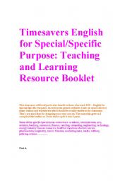 Timesavers english for specific purpose booklet part a
