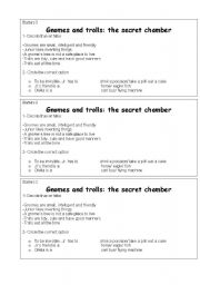 English Worksheet: Gnomes and trolls: The secret chamber