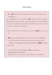 English worksheet: Determiners lesson plan with 3 worksheets