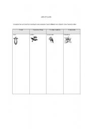 English Worksheet: Uses of plants chart