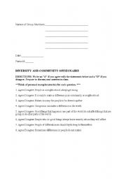 English Worksheet: Group Questionaire