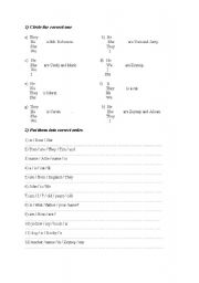 English Worksheet: am/ is  /are