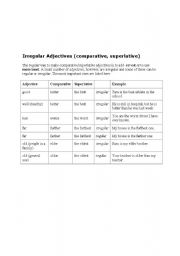 English Worksheet: Irregular Adjectives