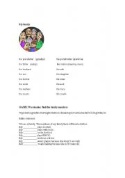 English worksheet: My family