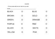 English worksheet: color match