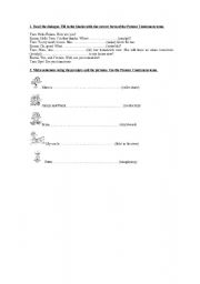 English worksheet: present continous test