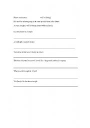 English Worksheet: future continuous