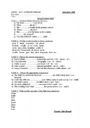 English worksheet: evaluation test