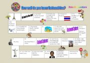 English Worksheet: How well do you know Nationalities? A BOARD GAME
