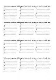 English Worksheet: Alphabet